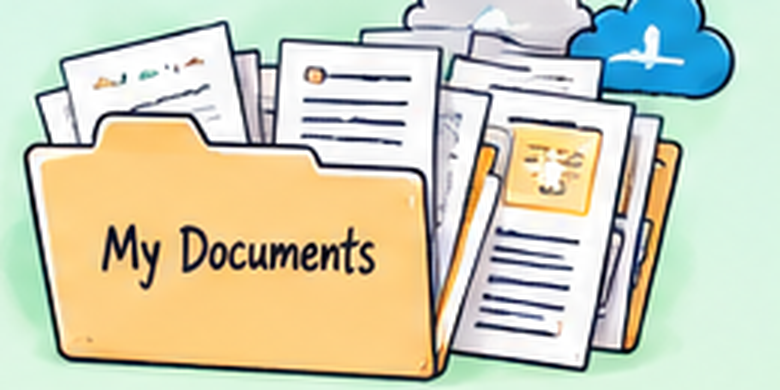 Hand-drawn folder of important documents
