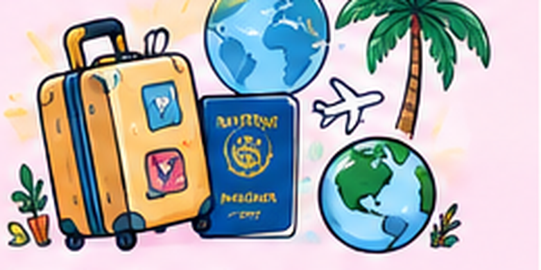 Illustrated travel suitcase and holiday essentials